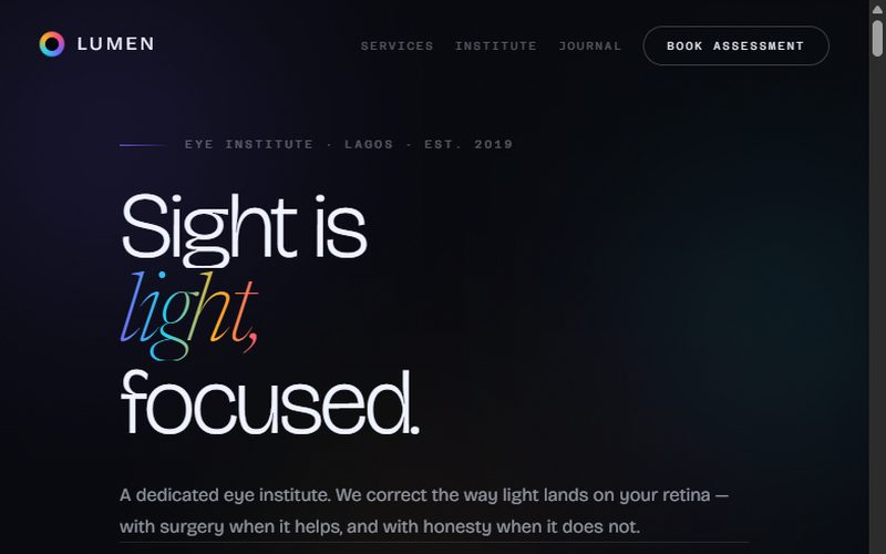 Lumen Eye — website preview