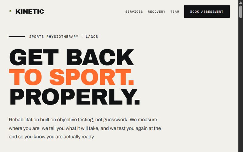 Kinetic Physio — website preview